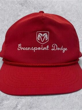 Vintage Greenspoint Dodge Ram Logo Snapback Hat Red Rope Cap USA Style
